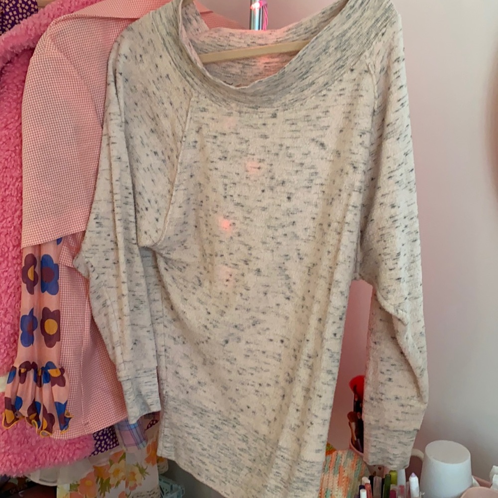 lucky brand pink speckled off shoulder seater